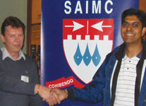 Durban SAIMC Chairman, Vinesh Maharaj (right), is seen thanking Owen Tavener-Smith from Exida who presented on Cyber Security at the July SAIMC Durban branch technology evening.  Owen presented a most interesting overview of the exposure of cyber security threats to key strategic installations (ie electricity supply, water supply, fuel refiners and transporters ie pipelines), the possible consequences, (giving examples of real instances) and what measures are available to address the risks. Exida’s expertise is in assisting operating companies to ensure that they are employing the right policies and technology according to global best practices (ISA99 and others)